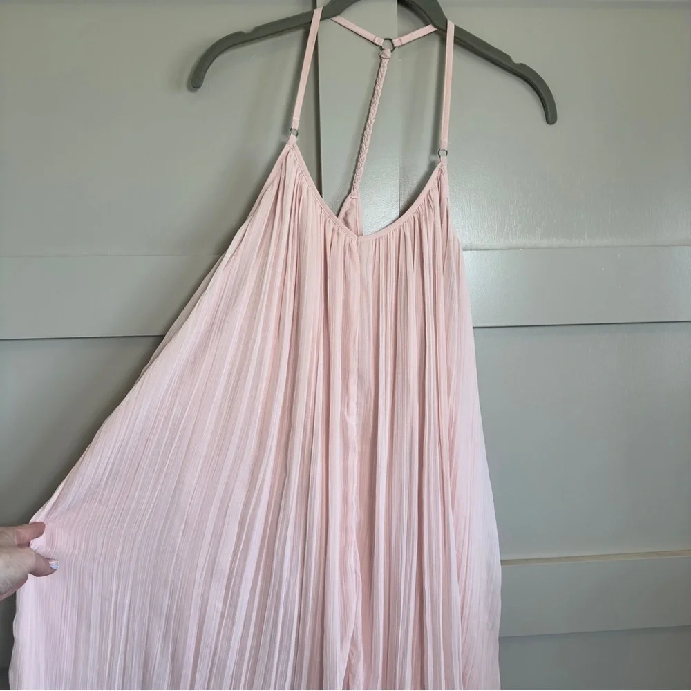 Abercrombie & Fitch Pleated Mini Dress Pink Strap Dress Size Medium - Picture 3 of 12
